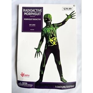 Morphsuits Radioactive Morph Suit Costume Halloween Green Black Youth Boys Large